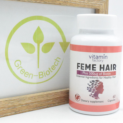 OEM ODM Feme de Capsules van de Haarvitamine HACCP 60 per Fles voor de Haargroei