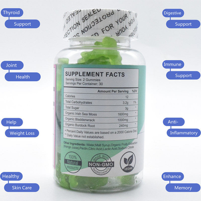 het Organische Overzees Moss Gummies For Weight Loss GMP van 1000mg Bladderwrack