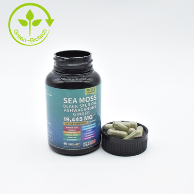 Voorbeeld van het gezondheidszorgsupplement Ashwagandha en zee-moos capsules