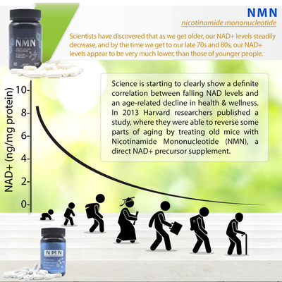 De Capsuleenergie van het levensduur600mg het Zuivere Nmn Supplement Stijgen