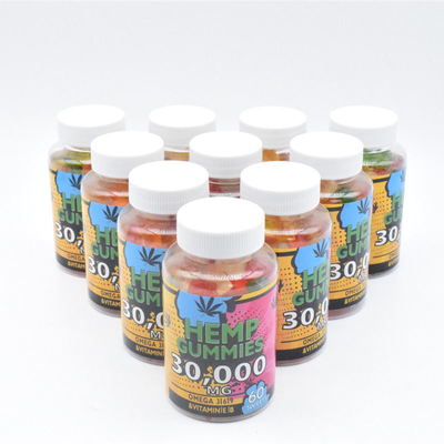 GMP Rang van het de Pijnvoedsel van de Hennepcbd Kleverige 25mg Versie 60 Gummies per Fles